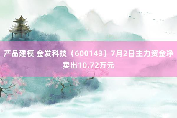 产品建模 金发科技（600143）7月2日主力资金净卖出10.72万元