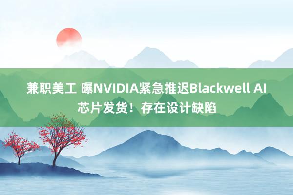 兼职美工 曝NVIDIA紧急推迟Blackwell AI芯片发货！存在设计缺陷