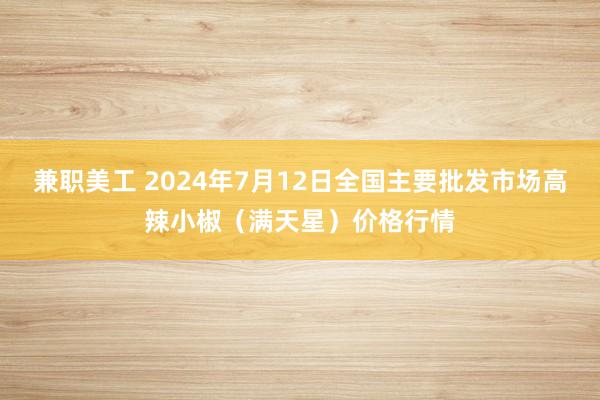 兼职美工 2024年7月12日全国主要批发市场高辣小椒（满天星）价格行情