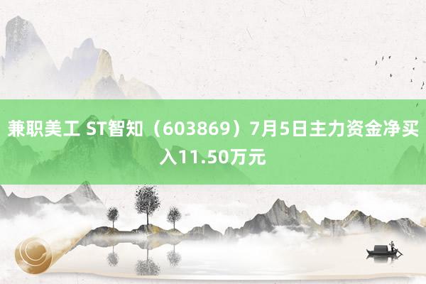 兼职美工 ST智知（603869）7月5日主力资金净买入11.50万元