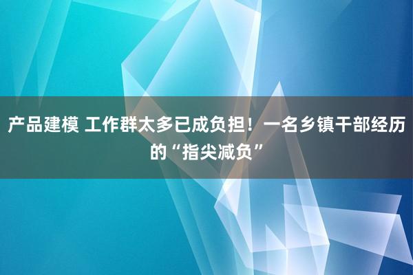 产品建模 工作群太多已成负担！一名乡镇干部经历的“指尖减负”