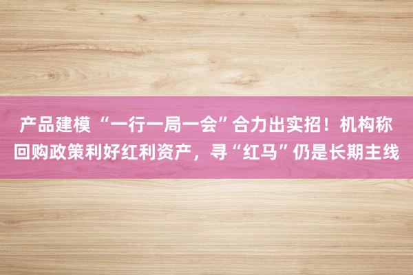 产品建模 “一行一局一会”合力出实招！机构称回购政策利好红利资产，寻“红马”仍是长期主线